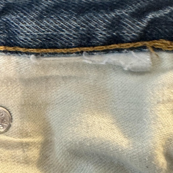 Vintage Levis Jeans Mens 28x31 (28x30) Blue Straight Leg Distressed Hem Denim - Picture 6 of 8